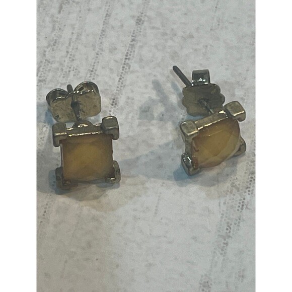 18" SAQ Avon Bali Bliss Necklace/Earrings Faux Citrine Faceted Lucite Yellow - Picture 7 of 10